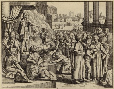 Antíoco y el martirio de la mujer con siete hijos (grabado) de European School