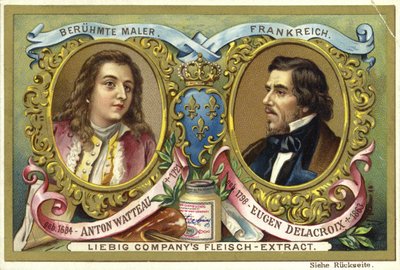 Antoine Watteau y Eugene Delacroix, artistas franceses de European School