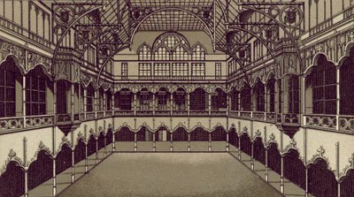 Anvers / Amberes: Bourse (litografía) de European School