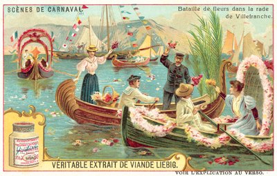 Batalla de flores en el puerto de Villefranche, Francia de European School