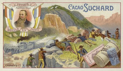 Bóeres atacando un tren blindado británico, Chieveley, Sudáfrica, Guerra de los Bóeres, 15 de octubre de 1899 de European School