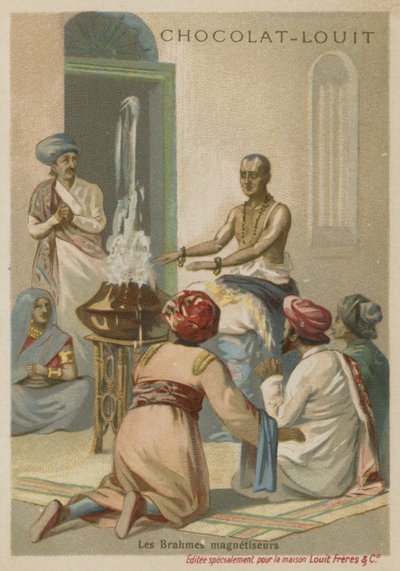 Brahmán levantando agua por magnetismo, India de European School