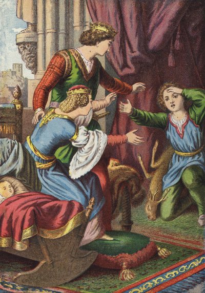 Hermano y hermana (litografía en color) de European School