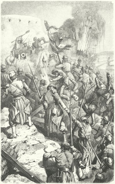 Captura del Reducto de Malakoff durante el Sitio de Sebastopol, 8 de septiembre de 1855 (grabado) de European School