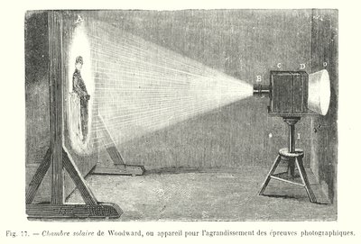 Cámara solar de Woodward, o aparato para el agrandamiento de pruebas fotográficas (grabado) de European School