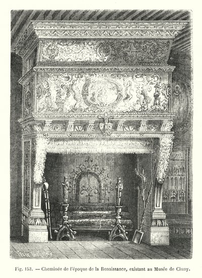 Chimenea de la época del Renacimiento, existente en el Museo de Cluny de European School