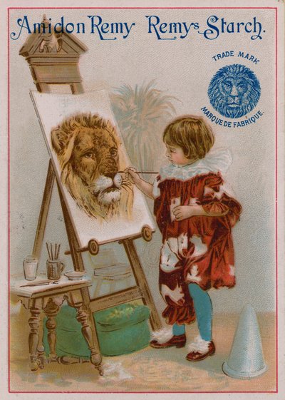 Niño pintando la cabeza de un león de European School