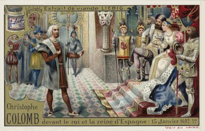 Cristóbal Colón ante el Rey y la Reina de España, 15 de enero de 1492 de European School