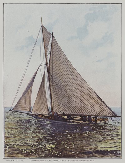 Chrysanthemum, barco de vela de 5 toneladas frente a Pornic, Bretaña de European School