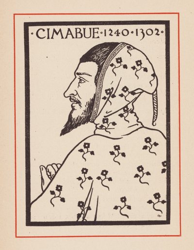 Cimabue, artista medieval italiano (litografía) de European School