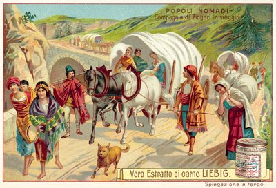 Compañía de gitanos viajando de European School