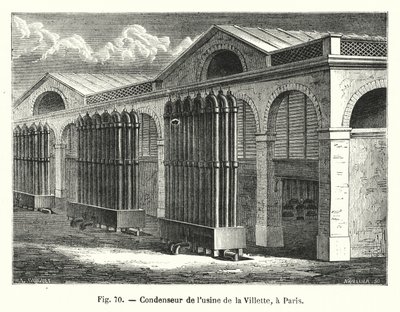 Condensador de la fábrica de La Villette, en París (grabado) de European School