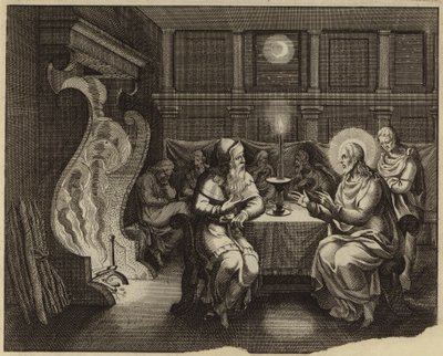 Conversación de Jesucristo y Nicodemo (grabado) de European School