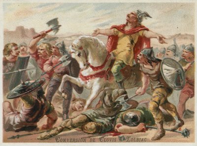 Conversión de Clodoveo I al cristianismo en la Batalla de Tolbiac, 496 de European School