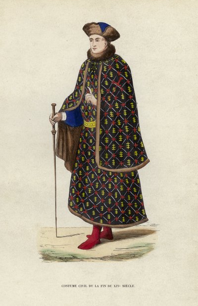 Traje civil de finales del siglo XIV de European School
