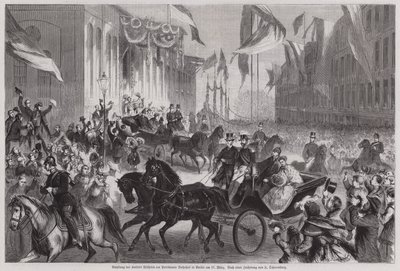 Multitudes dando la bienvenida al Kaiser Guillermo I de Alemania en la Estación de Berlín de European School