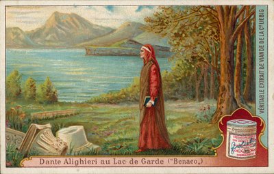 Dante en el Lago de Garda (cromolito) de European School