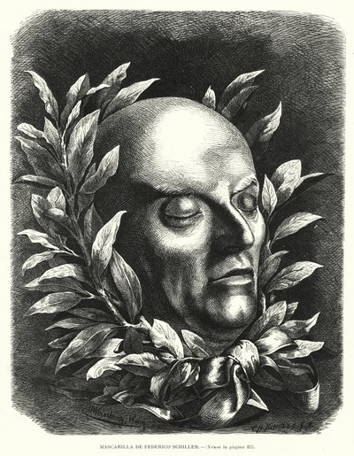 Máscara mortuoria del poeta alemán Friedrich Schiller de European School