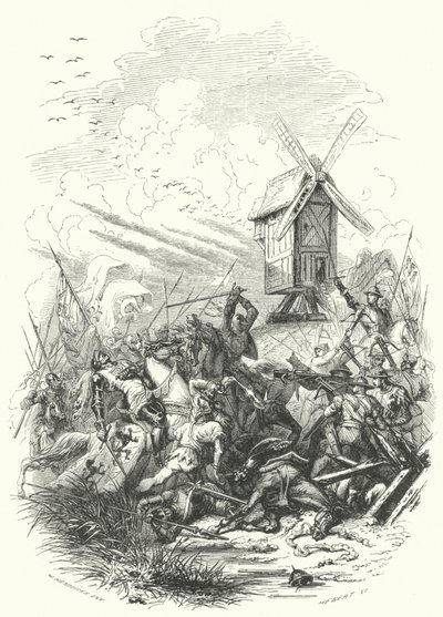 Muerte de Juan de Bohemia en la Batalla de Crécy, 1346 de European School