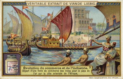 Salida de una flota comercial de la India hacia la tierra del oro en la costa este de África de European School