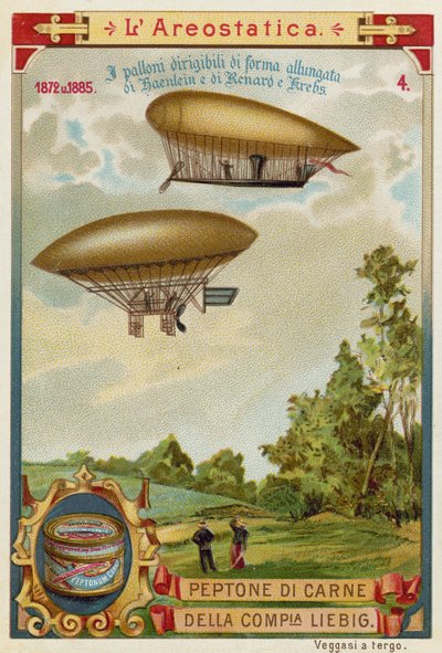 Dirigibles de Haenlein (1872) y Renard y Krebs (1885) de European School