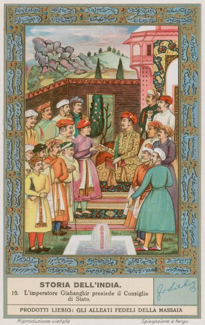 Emperador Jahangir presidiendo un Consejo de Estado de European School