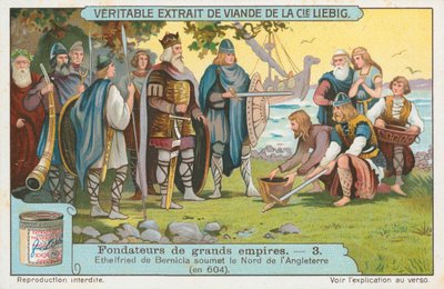 Ethelfried de Bernicia, tarjeta Liebig, principios del siglo XX (cromo) de European School
