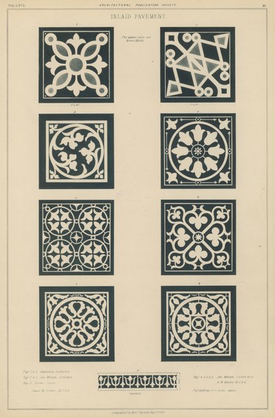 Ejemplos de pavimento incrustado del Baptisterio y la Iglesia de San Miniato al Monte, Florencia, y la Catedral de Lucca, Italia de European School
