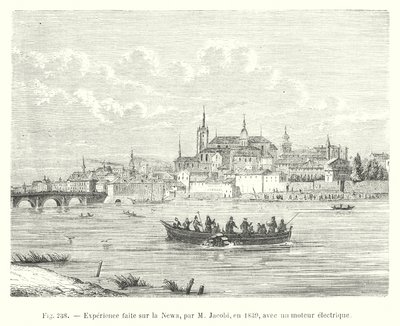 Experience faite sur la Newa, par M Jacobi, en 1839, avec un moteur electrique de European School