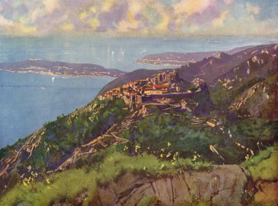 Eze, Vista general (litografía en color) de European School