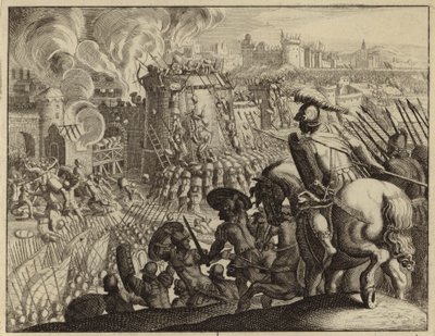 Caída de Jerusalén ante los babilonios (grabado) de European School