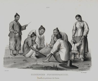 Familia de pescadores coreanos (litografía) de European School