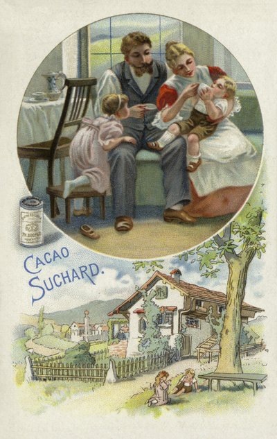 Alimentando a un niño pequeño con cacao Suchard de European School