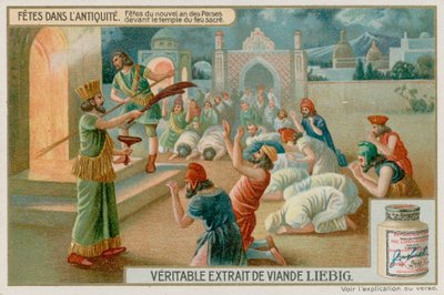 Festival de Año Nuevo en la antigua Persia en el templo del fuego sagrado de European School