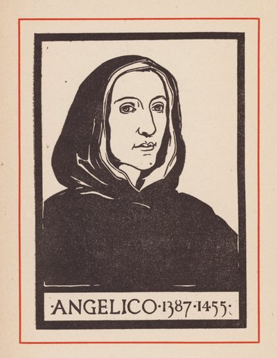 Fra Angelico, artista italiano del Renacimiento (litografía) de European School