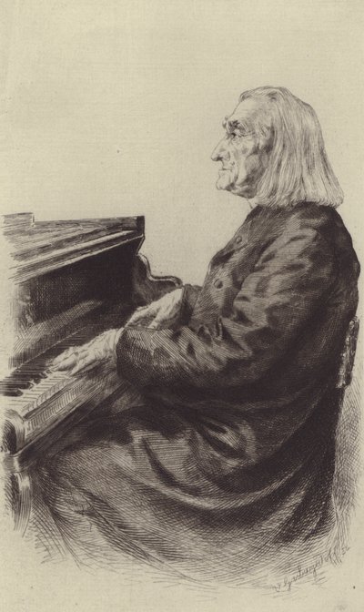 Franz Liszt (grabado) de European School