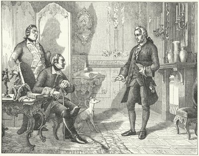 Federico el Grande de Prusia con el poeta Christian Fürchtegott Gellert de European School
