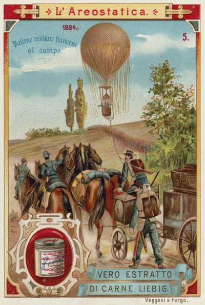 Globo militar francés en el campo, 1894 de European School