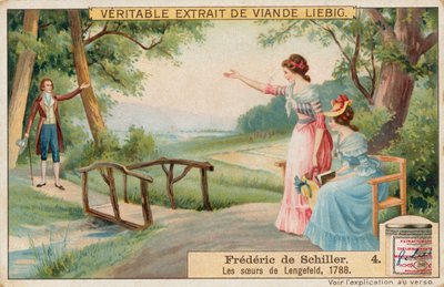 Friedrich Schiller, tarjeta Liebig, principios del siglo XX (cromo) de European School