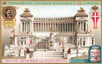 Vista general del monumento al rey Víctor Manuel II en Roma (cromolito) de European School