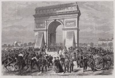 Soldados alemanes en el Arco de Triunfo, París, después de asegurar la victoria en la Guerra Franco-Prusiana, 2 de marzo de 1871 de European School