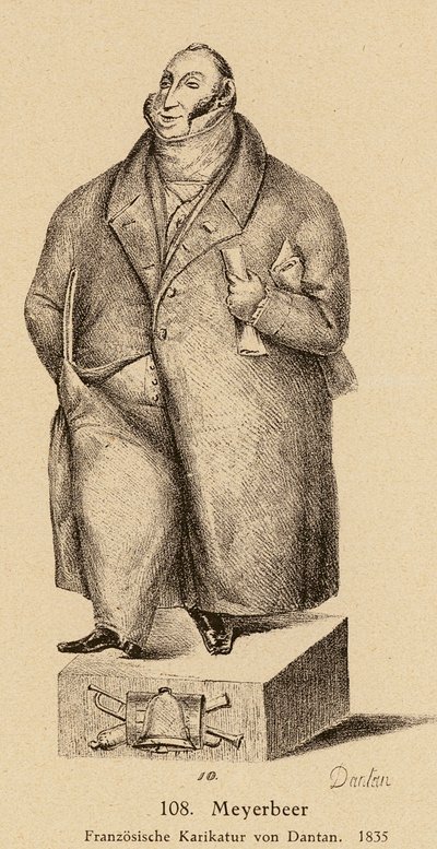 Giacomo Meyerbeer, compositor judío alemán (litografía) de European School