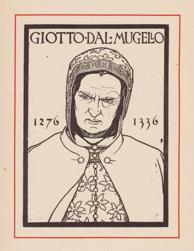 Giotto, artista medieval italiano (litografía) de European School