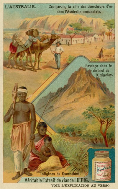 Pueblo de la fiebre del oro Coolgardie, el campo alrededor de Kimberley y aborígenes de Queensland de European School