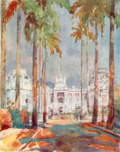 Palacio de Guanabara, Residencia del Presidente Mariscal Hermes da Fonseca (litografía en color) de European School