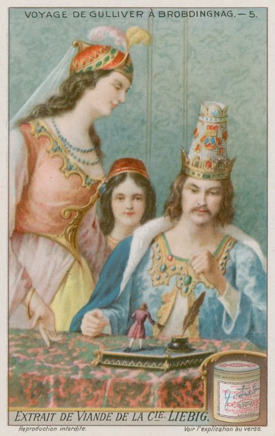 Gulliver discute política con el Rey de Brobdingnag de European School