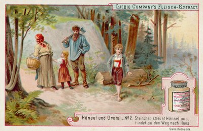 Hansel y Gretel: Hansel dejando un rastro de guijarros para encontrar el camino a casa de European School