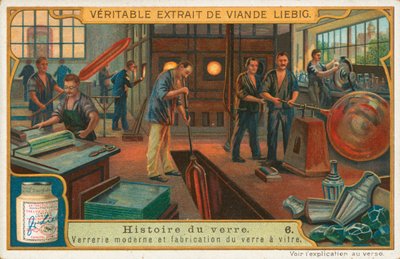 Historia del vidrio, tarjeta Liebig, principios del siglo XX (cromo) de European School