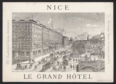 Tarjeta comercial de hotel (grabado) de European School
