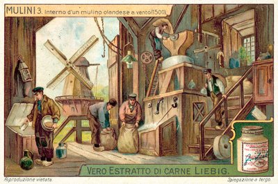 Interior de un molino de viento holandés, 1500 de European School